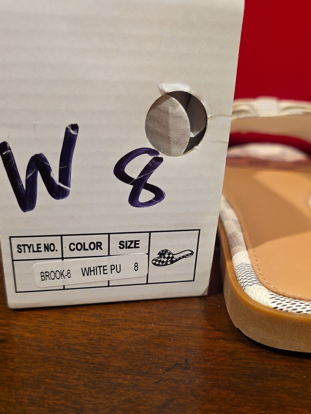 Source Unknown Cream Check Bow Slide Sandals Sz 8 - Picture 5 of 5